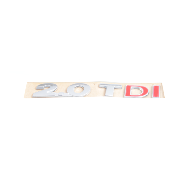 Schriftzug 5TA853675C JZQ chromglanz/tornadorot