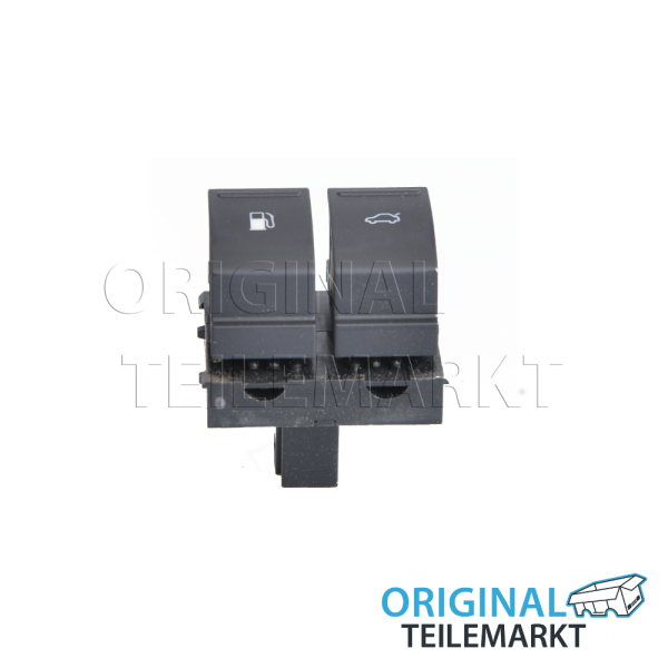 Drucktaster für elektrische Klappenschloss- und Kraftstoffeinfüllklappenbetätigung schwarz/weiss